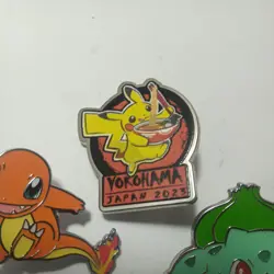 Pokemon Go 3 Pin Set - Bulbasaur, Charmander, Squirtle plus ramen Pikachu - Image 3