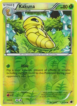 Pokemon - Kakuna - 2/116 - Uncommon - Reverse Holo - Plasma Freeze - NM - Image 1