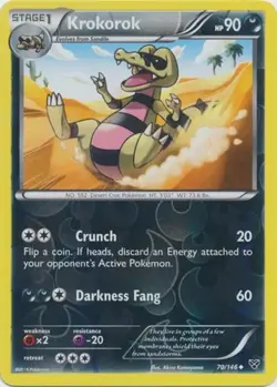 Pokemon - Krokorok - 70/146 - Uncommon - Reverse Holo - XY - Base Set - NM - Image 1