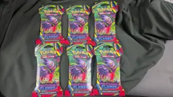 Pokemon TCG - PHANTASMAL FLAMES - Sleeved Booster Pack 6 Packs - Image 1