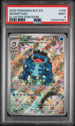 2025 POKEMON BLK EN-BLACK BOLT ILLUSTRATION RARE #105 SEISMITOAD PSA 9 - Image 1