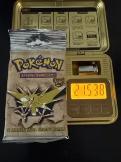 HEAVY 1999 Pokemon Fossil Booster Pack Zapdos Art - Sealed WOTC Vintage 21.53g - Image 1