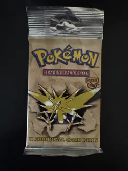 HEAVY 1999 Pokemon Fossil Booster Pack Zapdos Art - Sealed WOTC Vintage 21.53g - Image 2