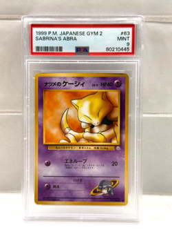 PSA 9 Sabrina's Abra #63 Japanese Gym 2 Pokemon 1999 - Image 1