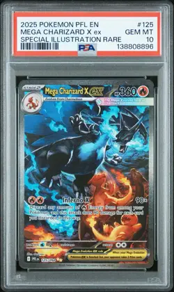 Pokemon Mega Charizard X Ex #125 SIR Phantasmal Flames PSA 10 GEM MINT - Image 1
