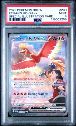 2025 POKEMON DRI EN-SPECIAL ILLUSTRATION RARE #230 ETHAN'S HO-OH EX PSA 9 - Image 1