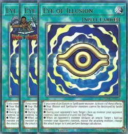 Yugioh! 3x Eye of Illusion PHRE-EN014 Rare 1st Ed NM - Image 1