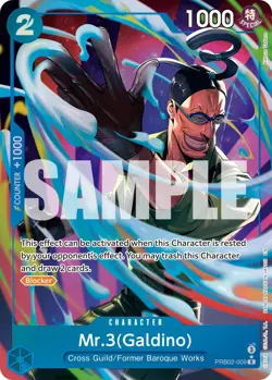 Mr.3(Galdino) English (BLUE) ALT ART PRB02-009 card One Piece CCG - Image 1
