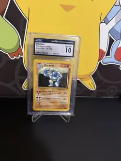 CGC 10 GEM MINT Machoke 1999 Base Set 34/102 Pokemon Card - Image 1
