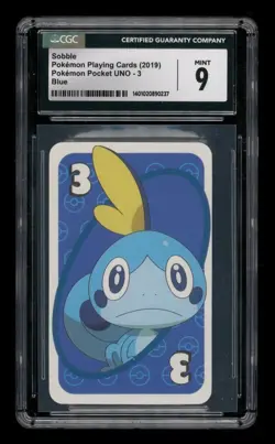 2019 Pokemon Playing Cards Pocket UNO Blue: # 3 Sobble CGC 9 MINT - Image 1