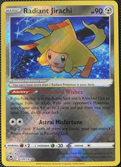 Radiant Jirachi 120/195 Swsh12: Sword & Shield Silver Tempest Holo Pokemon Card - Image 1