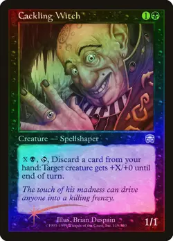 Cackling Witch FOIL Mercadian Masques PLD Black Uncommon MAGIC CARD ABUGames - Image 1