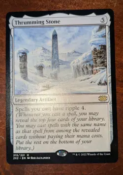 MTG: Thrumming Stone RARE #315, NM Double Masters 2022 Chase Artifact Card!! - Image 1