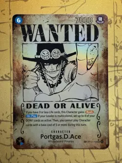 One Piece TCG Portgas.D.Ace Wanted Poster - Error Card OP13 - Clean & Centered! - Image 1