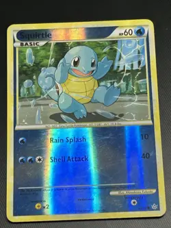 Squirtle 63/95 Reverse Holo Unleashed Pokemon Card 2010 - Image 1