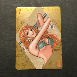 Y950 Nami Golden Holo Japanese One Piece Poker Playing Card - Image 1