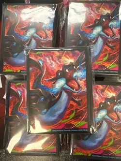 Lot of 5 Packs Charizard Card 65 Sleeves Pokemon Phantasmal Flames UPC New - Image 3