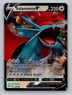 Salamence V 143/189 Holo Rare Darkness Ablaze Pokemon Card TCG Sword & Shield - Image 1