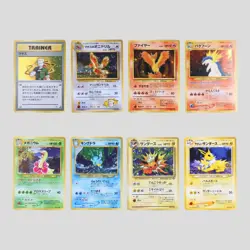 Japanese pokemon card old back set 8 Lt. Surge Moltres Jolteon(A- rank) - Image 2