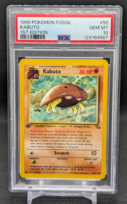 Kabuto #50 1st Edition PSA 10 NEW CERT 50/62 1999 Pokemon Fossil English - Image 1