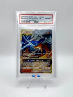 PSA 10 Charizard & Reshiram GX Tag Team #20/214 Pokemon Unbroken Bonds - Image 1