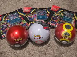 pokemon tcg booster bundles pokeball tins $125 for lot - Image 1