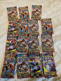 Pokemon Mega Evolution Base ME01 Factory Sealed 15 Booster Pack lot - Image 1