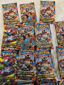 Pokemon Mega Evolution Base ME01 Factory Sealed 15 Booster Pack lot - Image 2