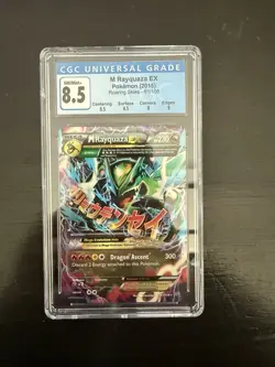 CGC 8.5 NM/Mint+ M Rayquaza EX Pokemon 2015 Roaring Skies 61/108 With Subgrades - Image 1