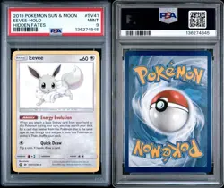 2019 Pokemon S&M Hidden Fates Eevee Holo Rare Shiny Vault #SV41 PSA 9 - Image 3