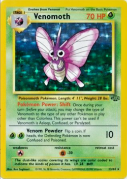 Pokemon TCG - Venomoth - 13/64 - Holo Unlimited - Jungle Unlimited [Near Mint] - Image 1