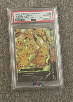 2021 Pokemon Pikachu V-Union Celebrations Collectio #142 PSA 10 GEM MINT - Image 1