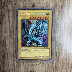Yu-Gi-Oh! Blue-Eyes White Dragon (BPT-009) Secret Rare Tin Promo 2003 Crease/DMG - Image 1