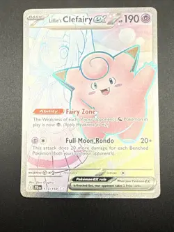 Pokemon TCG Lillie's Clefairy EX Holo Ultra Rare Card 173/159 Journey Together - Image 3