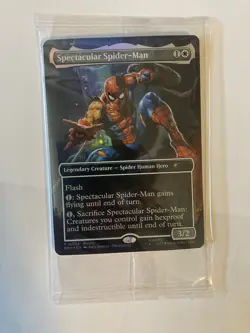 Marvel Legends Magic the Gathering Battle Damage Spectacular Spider-man Card New - Image 1
