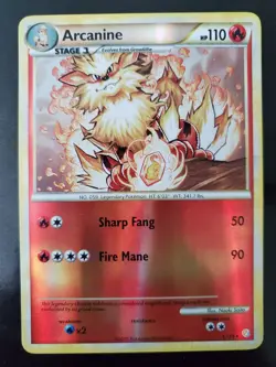 Arcanine 1/123 Reverse Holo Pokemon TCG HeartGold SoulSilver Card LP-NM - Image 1