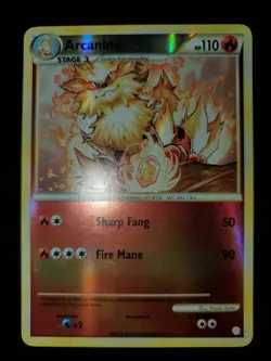 Arcanine 1/123 Reverse Holo Pokemon TCG HeartGold SoulSilver Card LP-NM - Image 2