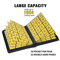 Premium 1000+ Pockets Card Binder,16 Pockets Trading Card Binder Ringless Sid... - Image 2