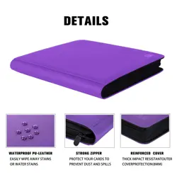 Premium 1000+ Pockets Card Binder,16 Pockets Trading Card Binder Ringless Sid... - Image 5