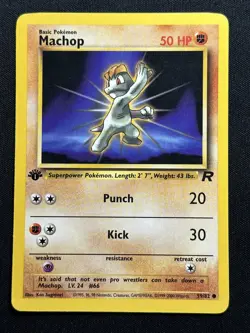 Machop 1st Edition Team Rocket 59/82 LP-NM Pokemon Card - Image 1