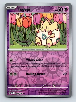 Basic Togepi HP 50 Whiny Voice Rolling Tackle Rarity Purple Card - Image 1