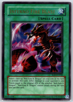 Yugioh Inferno Fire Blast SOD-EN042 Ultra Rare Unlimited LP Spell Card Foil - Image 1