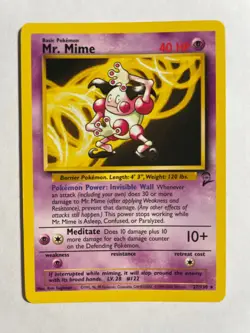 Pokemon Card - Mr. Mime Base Set 2 27/130 Rare NM - Image 1