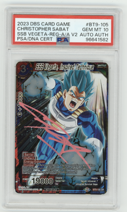 PSA 10 Sabat Dragon Ball Super Card SSB Vegeta, Inspired Technique BT9-105 Foil - Image 1