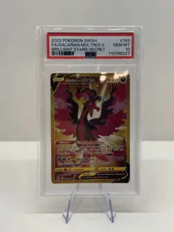 Pokemon Card - Galarian Moltres V - Brilliant Stars 183/172 Secret Rare PSA 10 - Image 1