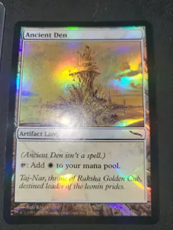MTG Foil Ancient Den Mirrodin EX Artifact Land Affinity - Image 1