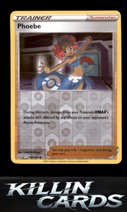 Reverse Holofoil Phoebe 130/163 Pokemon Uncommon SWSH05: Battle Styles Card NM - Image 1