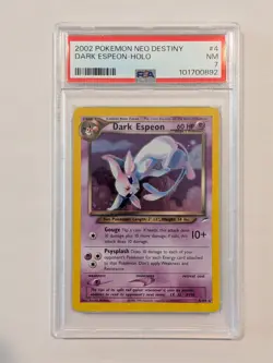 Pokemon Dark Espeon Neo Destiny Unlimited Holo Rare #4 PSA 7 NM TCG - Image 1