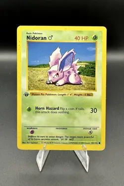 1999 Pokemon Base 1st Edition Shadowless #55 Nidoran - Image 1