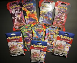 pokemon sealed pack lot of 10!! destined rivals, fantasmal flames and more - Image 1